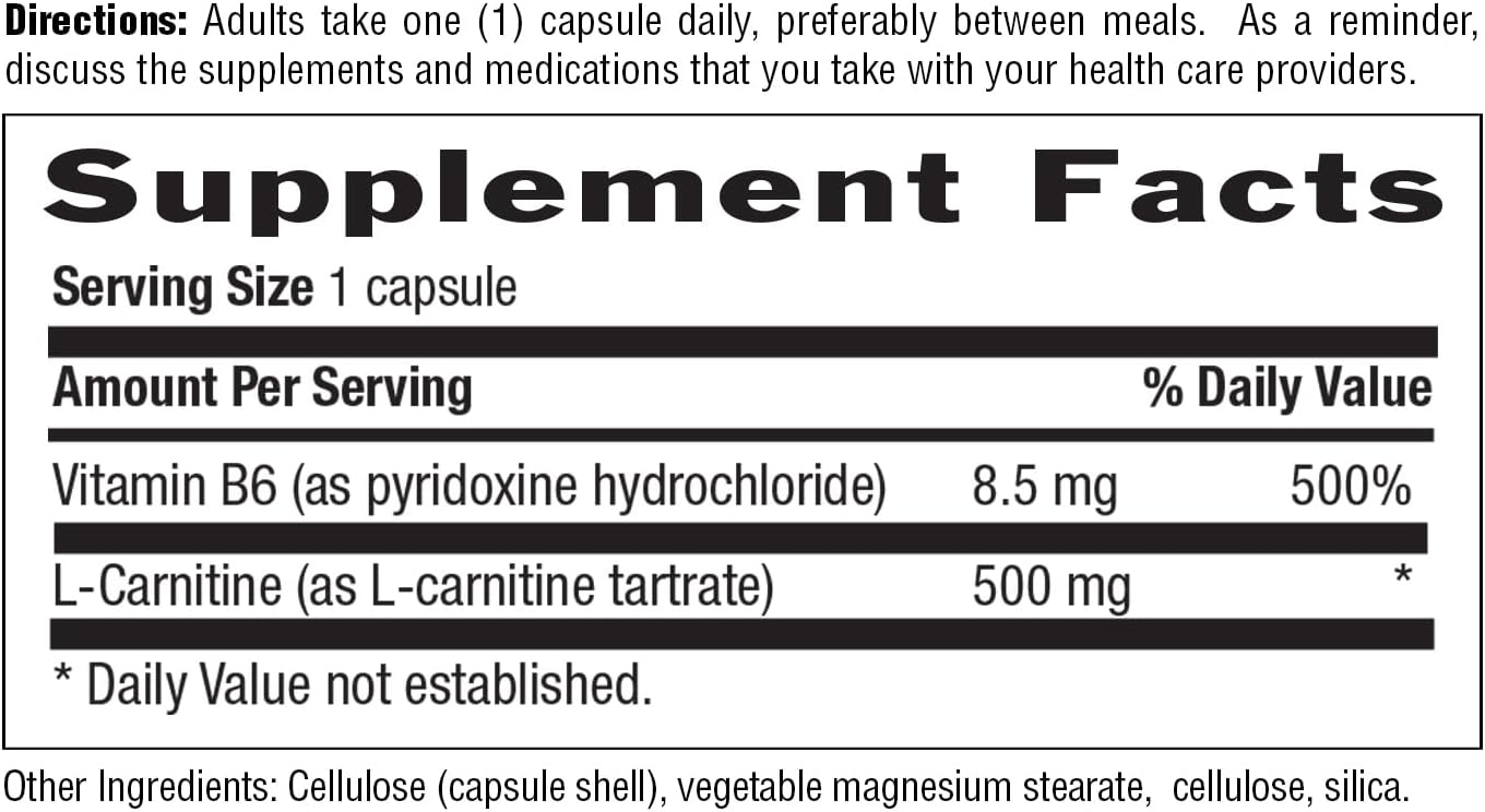 Country Life L-Carnitine 500Mg – 60 Vegan Capsules | Supports Energy Production & Fat Metabolism | Includes Vitamin B6 For Utilization | Gluten-Free, Certified Vegan Amino Acid Supplement : Health & Household