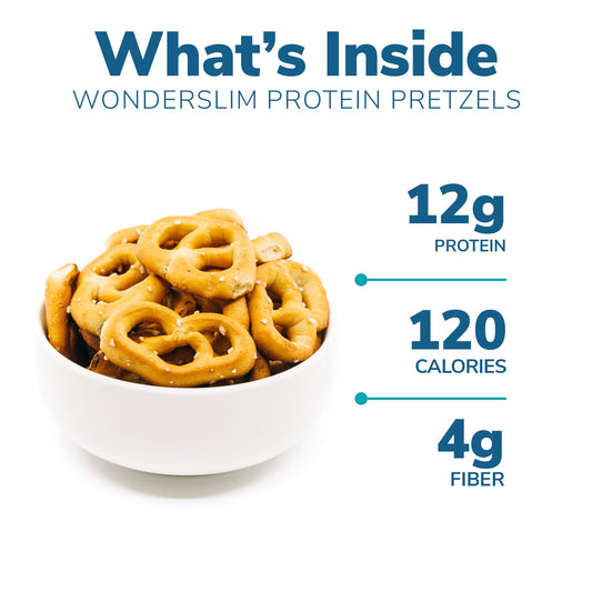 WonderSlim Protein Pretzel Snacks, 120 Calories, 12g Protein, 4g Fiber (7ct)