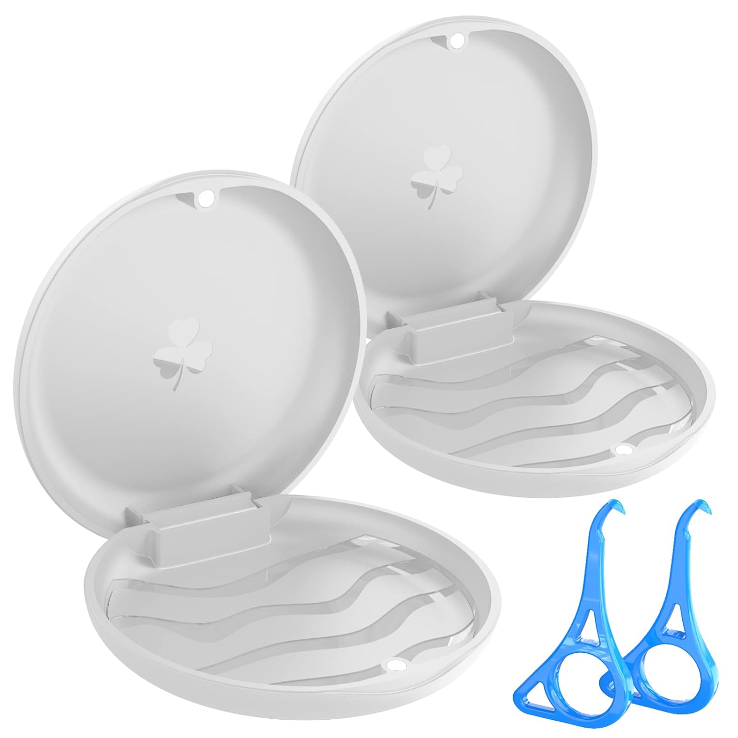 Bvn Retainer Case With 2 Pcs Aligner Removal Tool, 2 Pcs Mouth Guard Case, Black Denture Box For Disassembly Of Oral Care