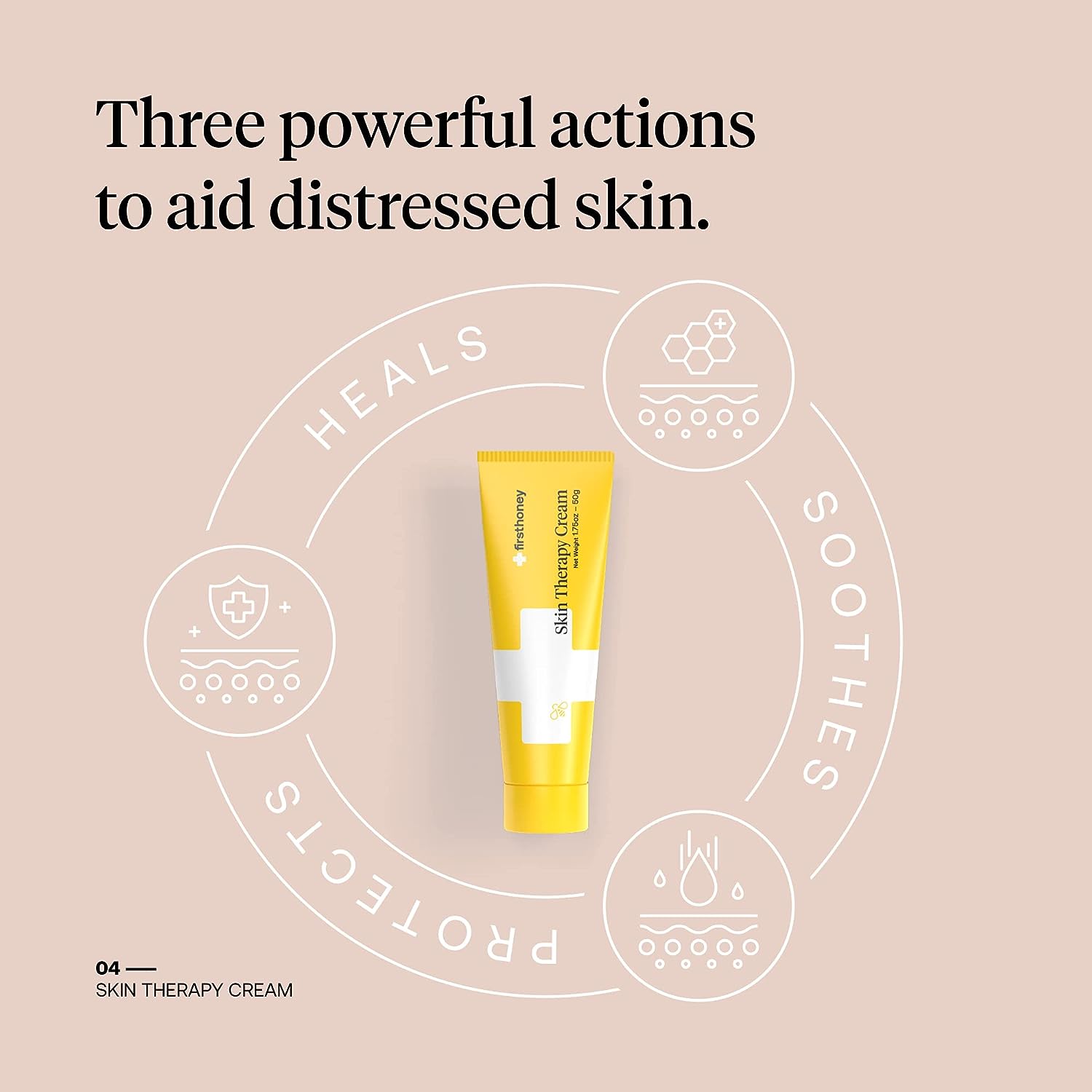 First Honey® Manuka Honey Cream for Dry & Itchy Skin | Fast Relief for Eczema, Rosacea, Psoriasis, & Dermatitis | Natural & No Fillers | Safe for Babies & Toddlers | 1.75 oz : Health & Household