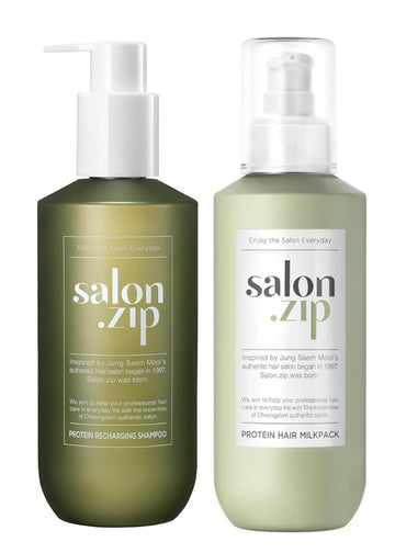 Jung Saem Mool Salon.Zip Protein Hair Milk Pack + Protein Recharging Shampoo