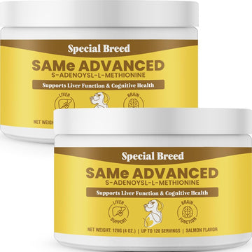 Special Breed Same For Dogs - S-Adenosyl-L-Methionine, Same Advanced, Liver Support Supplement For Dogs, Brain And Cognitive Support, Sam E For Dogs (120 Grams, 2 Pack)