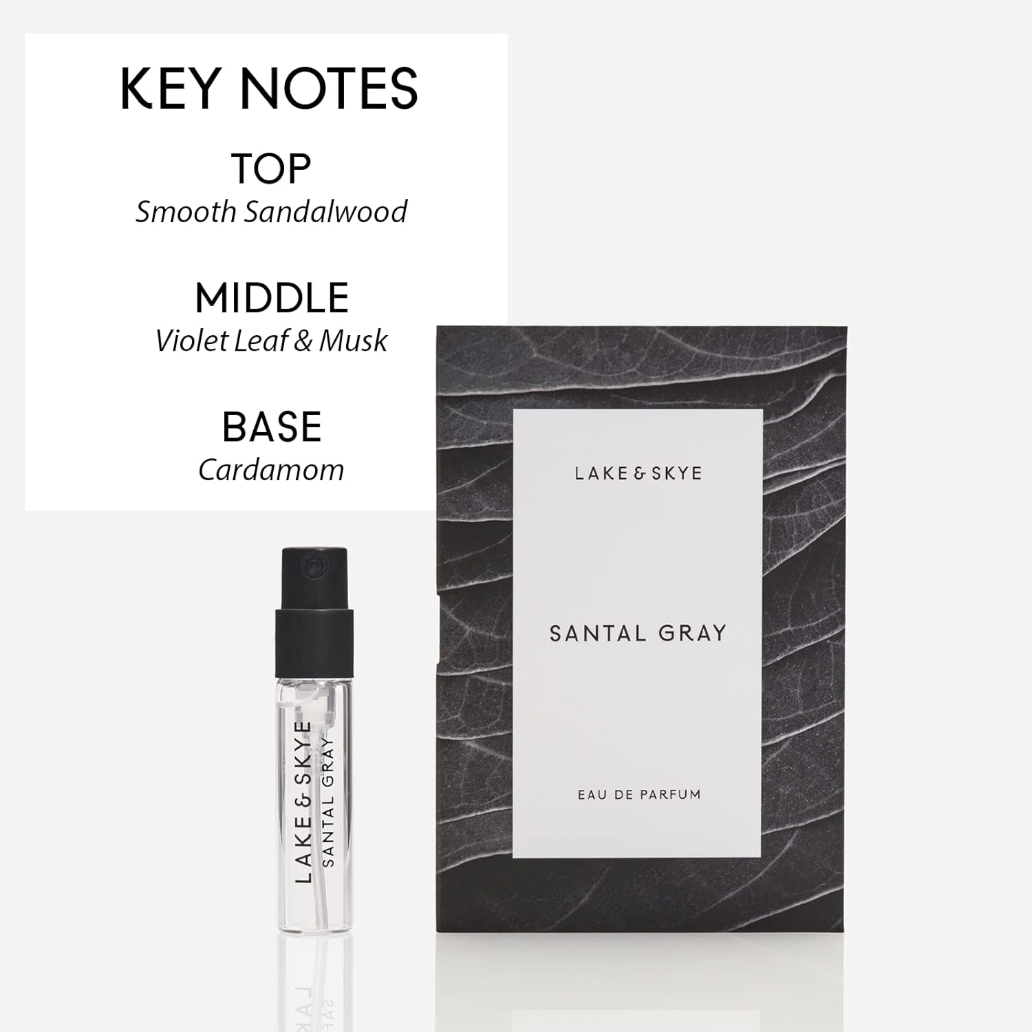 Lake & Skye Santal Gray Eau De Parfum, Long Lasting Fragrance, 0.06 Fl Oz (2 Ml) - Aromatic, Woody, Spicy : Beauty & Personal Care