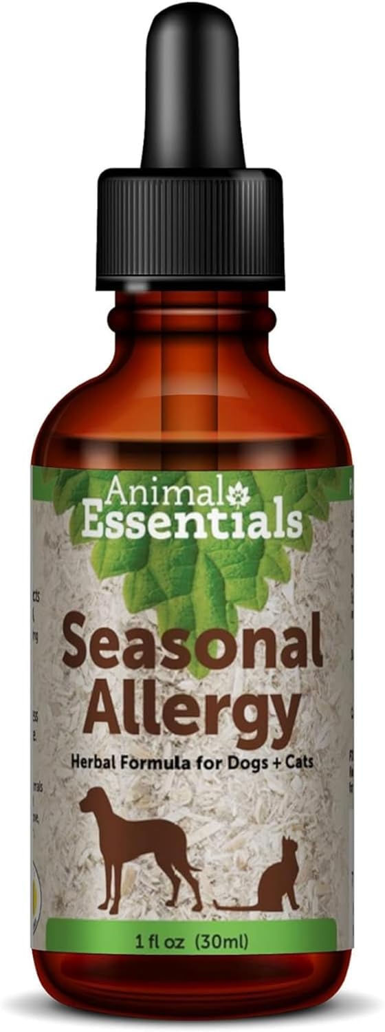 Animal Essentials Seasonal Allergy- Herbal Formula for Dogs & Cats for Occasional Allergy Relief, Sweet Taste, 100% Organic Human Grade Herbs, Veterinarian Recommended Animal Wellness Tonics - 1 Fl Oz