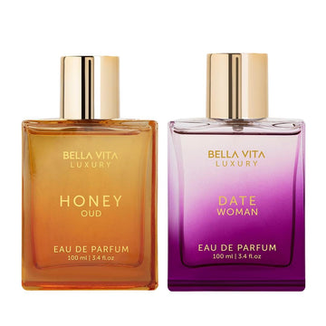 The Sweet Spot By Bellavita Luxury | 2X100Ml Perfumes | Honey Oud & Date Woman | Perfume For Men & Women | Long Lasting Fragrance | Edp