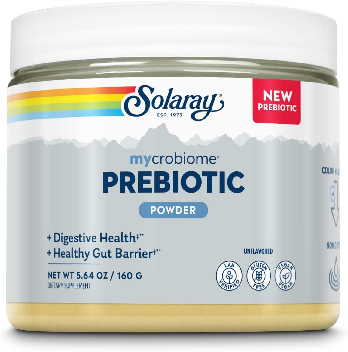 Solaray Mycrobiome Prebiotic Powder, Prebiotics For Women And Men, Digestive Nutritional Supplements For Colon And Gut Health, Non-Gritty, Easy-To-Mix, Non-Bloating Formula, 20 Servings, 5.64 Oz