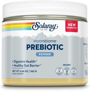 Solaray Mycrobiome Prebiotic Powder, Prebiotics For Women And Men, Digestive Nutritional Supplements For Colon And Gut Health, Non-Gritty, Easy-To-Mix, Non-Bloating Formula, 20 Servings, 5.64 Oz