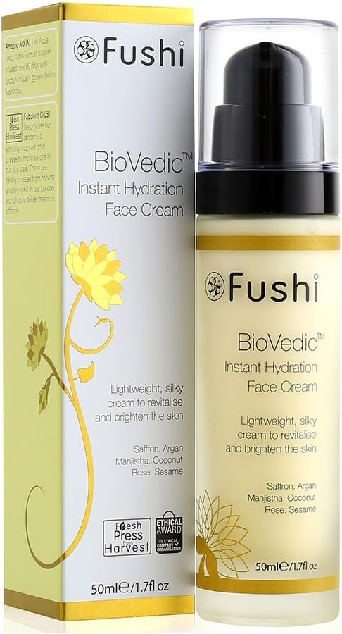 Fushi Biovedic Radiance Face Cream 50ml |Fresh Pressed | Ayurvedic Herb Manjisthta, Kalahari Melon Seed & Rice Bran Oils |Best For Hydration, Nourishing & Skin Brightening | Manufactured In The UK : Amazon.co.uk: Beauty