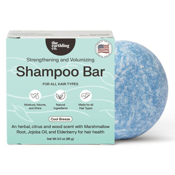 The Earthling Co. Shampoo Bar - Promote Hair Growth, Strengthen & Volumize All Hair Types - Paraben & Sulfate Free Formula With Natural, Vegan Ingredients For Dry Hair (Cool Breeze, 3 Oz)