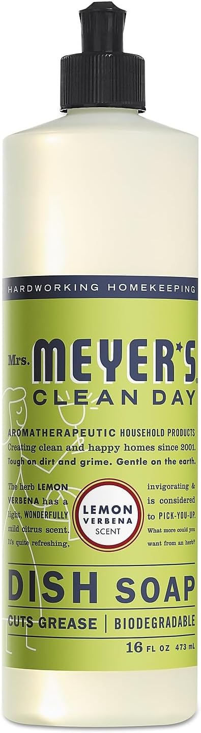 SC Johnson Mrs. Meyer's Dish Soap, Lemon Scent, 16 oz., Bottle, 6/Carton (347635)