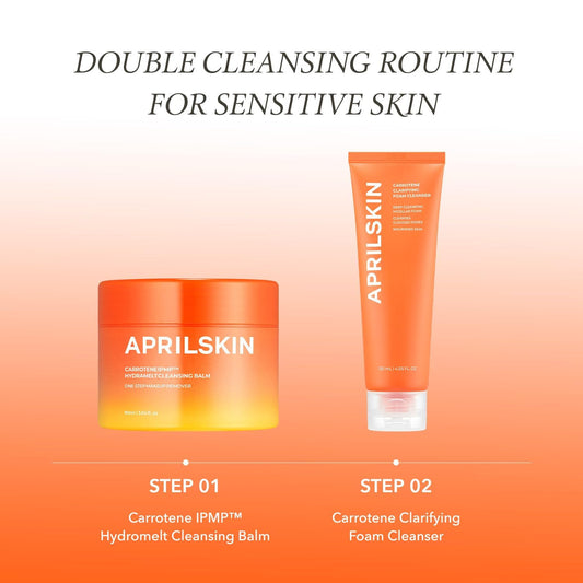 Aprilskin Carrotene Double Cleansing Duo | Vegan | Blakcheads Remover | Non-Comedogenic | Double Cleansing | Korean Skin Care | Kbeauty