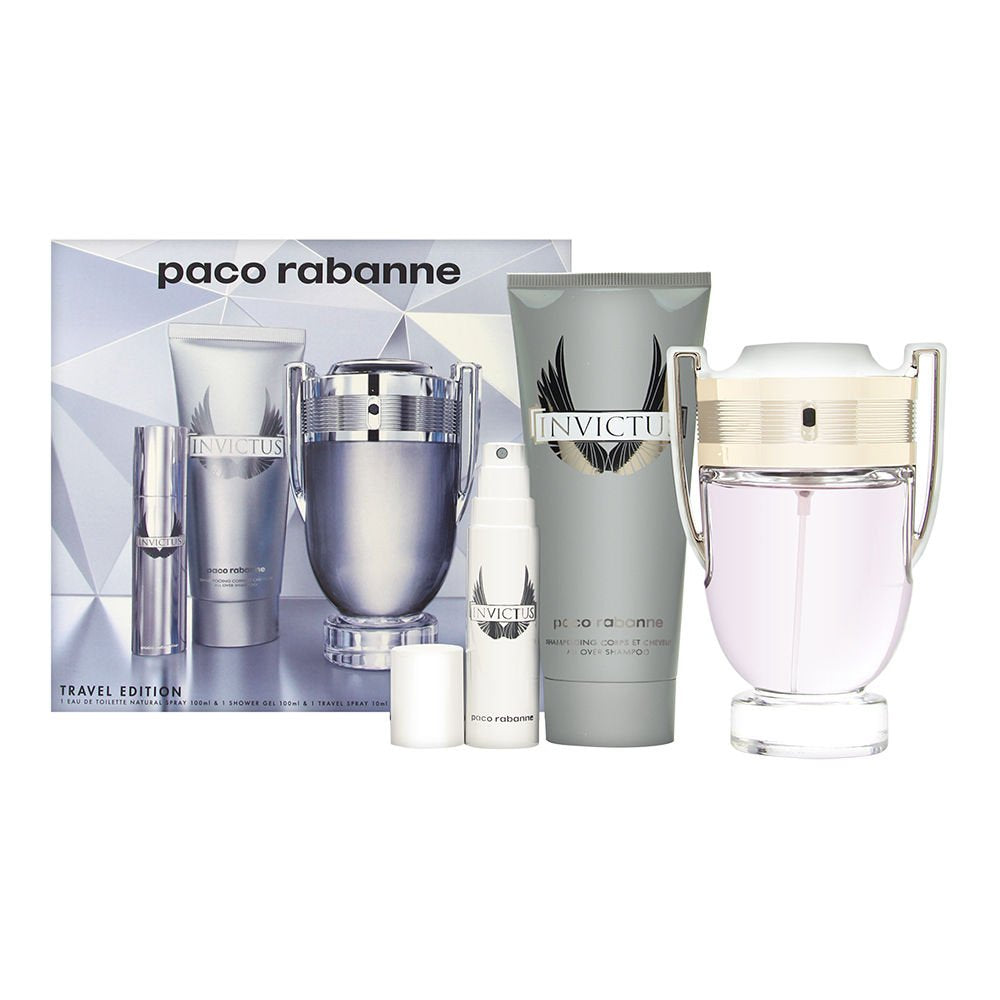 Paco Rabanne Invictus 3 Piece Gift Set For Men, Packaging May Vary : Beauty & Personal Care