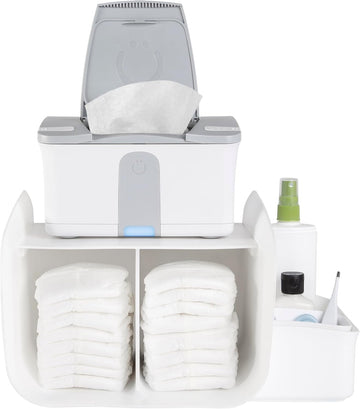 Ubbi Diaper Caddy Organizer, Stores Baby Diapers, Wipes & Baby Accessories, White