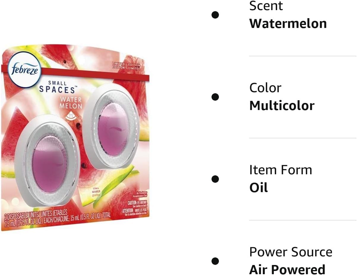 Febreze Small Spaces Air Freshener Watermelon, 25 fl oz, 2 Pk : Everything Else
