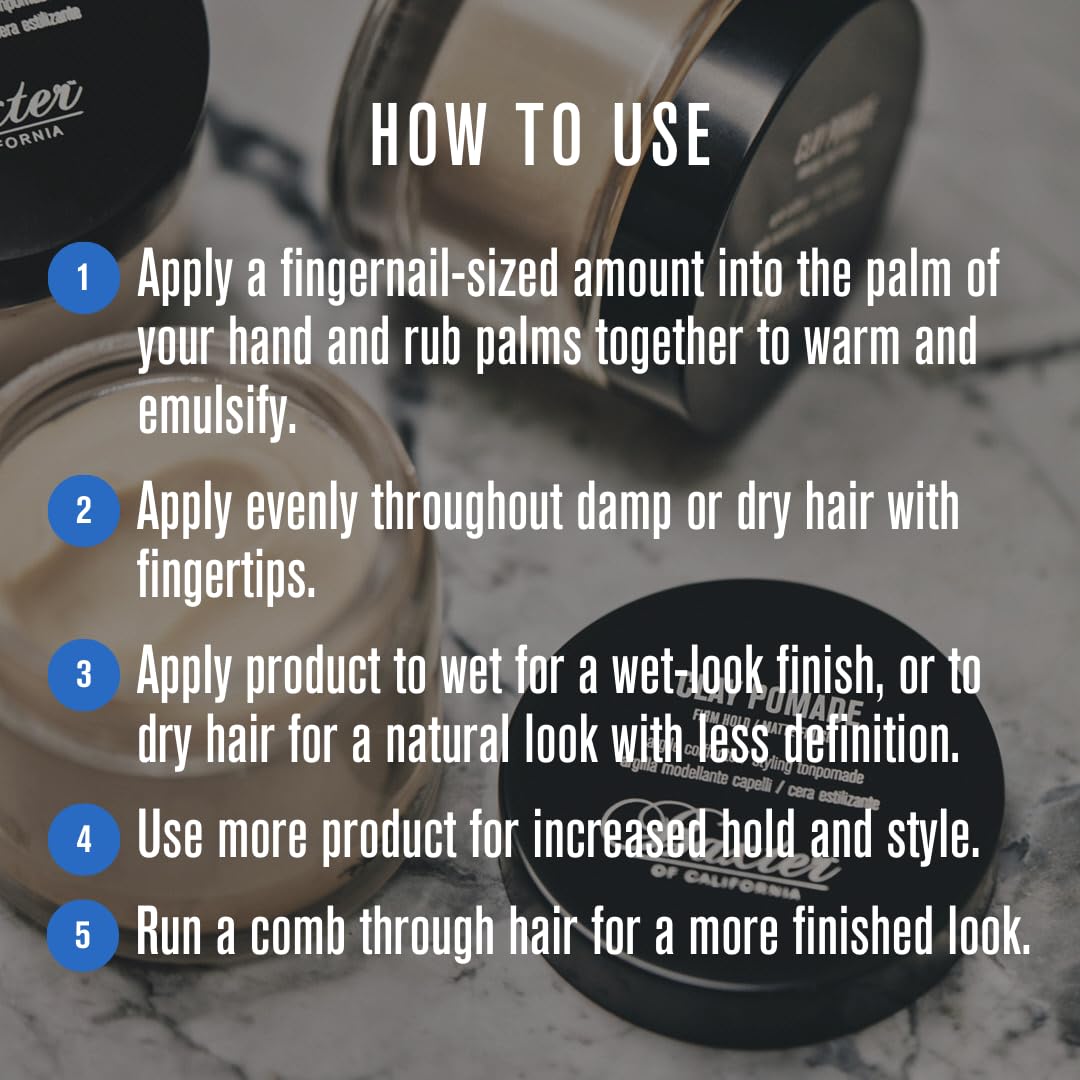 Baxter Of California Clay Pomade Firm Hold / Matte Finish Hair Pomade For Men And Women, Perfect For Texturizing Straight Or Wavy Hair - 2 Ounces : Beauty & Personal Care