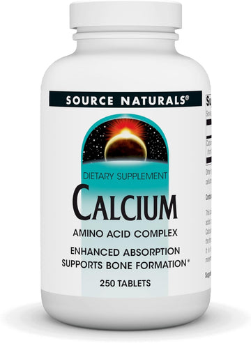 Source Naturals Calcium, Amino Acid Complex- Enhanced Absorption & Supports Bone Formation* - 250 Tablets