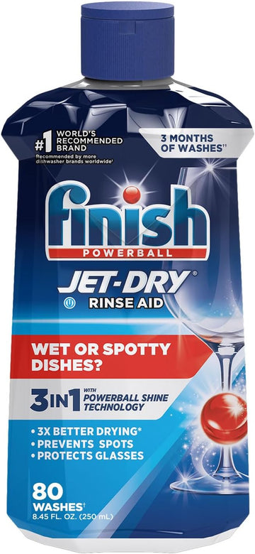 Finish Jet-Dry Liquid Rinse Aid, Dishwasher Rinse Aid, Drying Agent, 8.45 Fl Oz