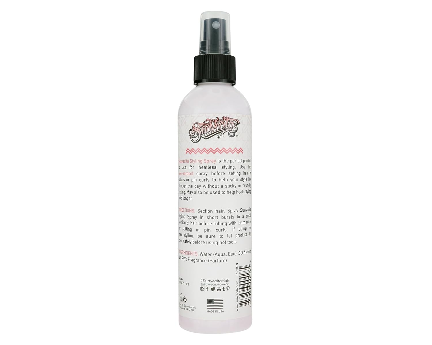 Suavecita Styling Spray For Women 8 Oz Non-Aerasol Pump Spray Wild Berry Scent - Helps Styles Last All Day With Medium Shine - Great For Creating Curls & Waves, Reduces Frizz - Vegan & Cruelty Free