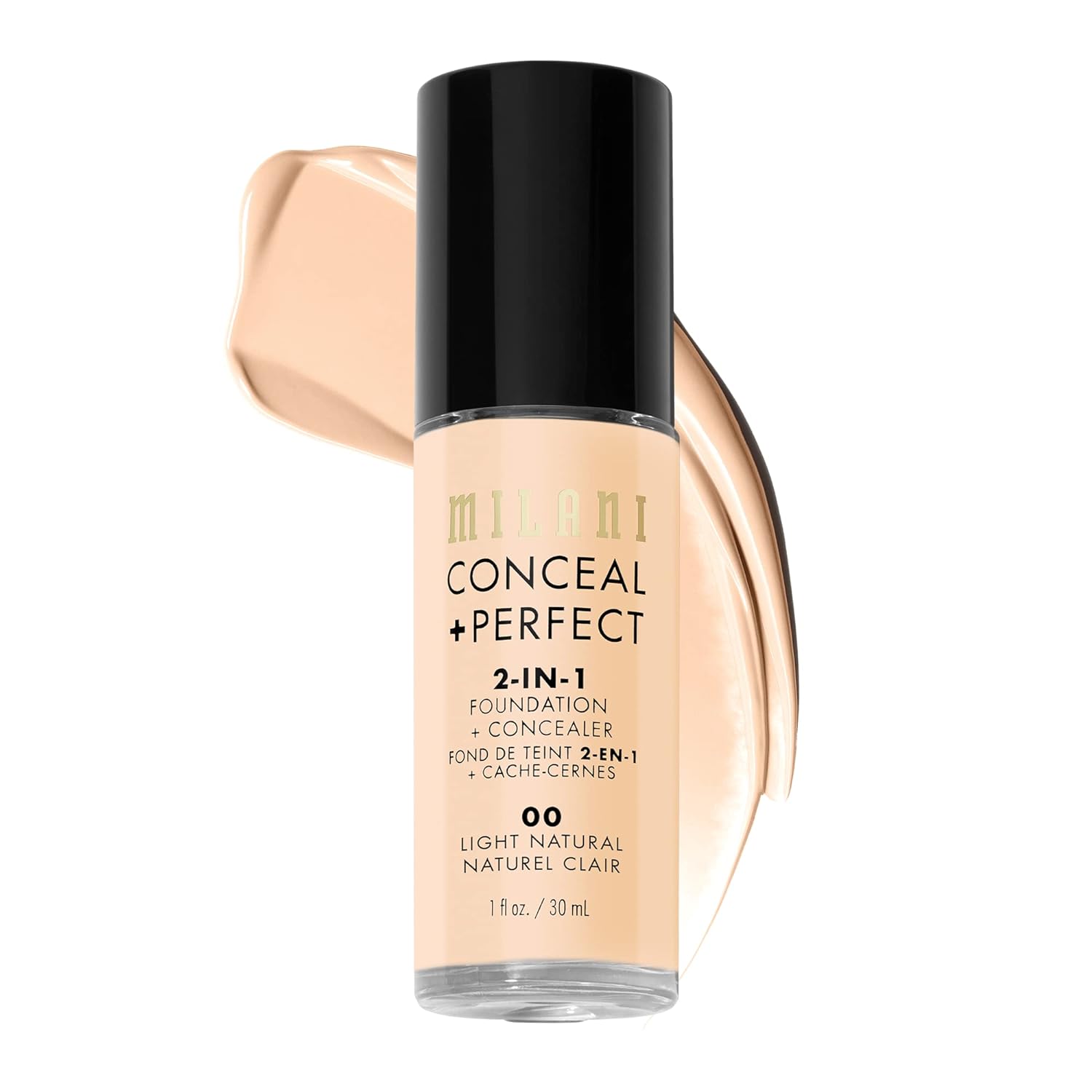 Milani Conceal + Perfect 2-In-1 Foundation + Concealer For A Flawless Complexion, Under Eye Corrector, Cover Redness And Imperfections, Waterproof And Sweatproof - Light Natural