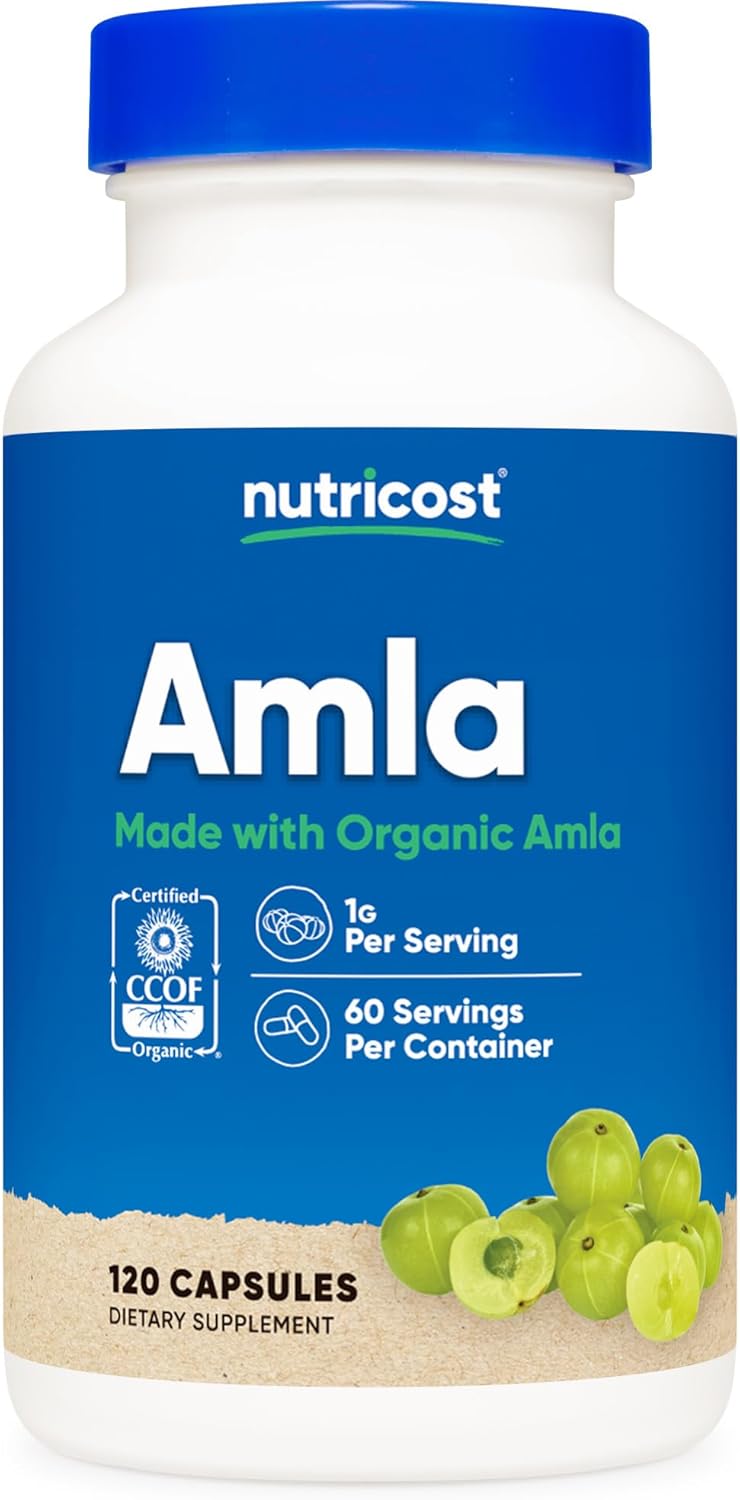 Nutricost Amla 1000Mg, 120 Vegetarian Capsules - Ccof Certified Made With Organic, Non-Gmo, Gluten Free, 60 Servings