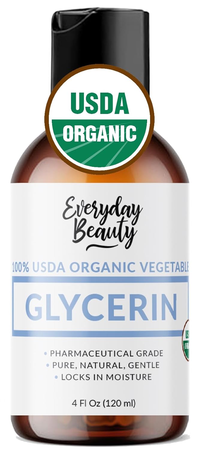 100% Organic Glycerin - For Skin & Hair - Food Grade - Usda Certified - Not From Palm Oil - Perfect Skin And Hair Moisturizer - 2 Fl Oz