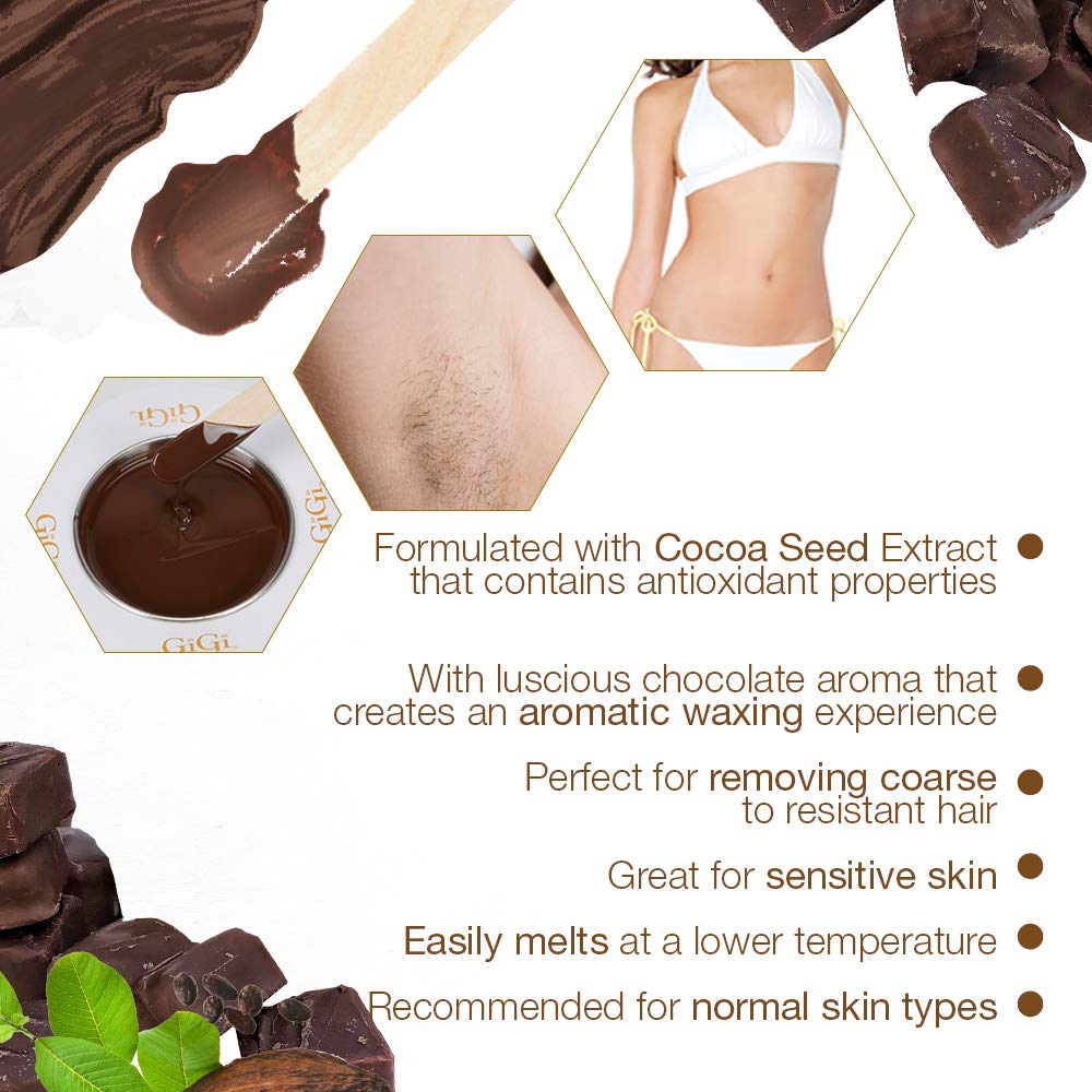 Gigi Milk Chocolate Crème Hair Removal Wax, Soft Wax For Coarse & Resistant Hair, With Cocoa Seed Extract, 14 Oz : Hair Removal Wax : Beauty & Personal Care