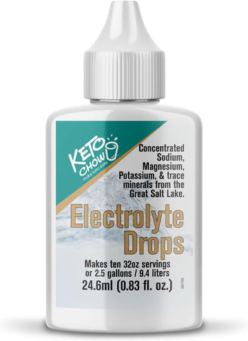 Keto Chow - Electrolyte Hydration Drops - Keto Diets & Intermittent Fasting - Immune Support - Gluten & Sugar Free - Paleo - Sodium, Magnesium, Potassium & Trace Minerals - Unflavored - .83 Fl Oz