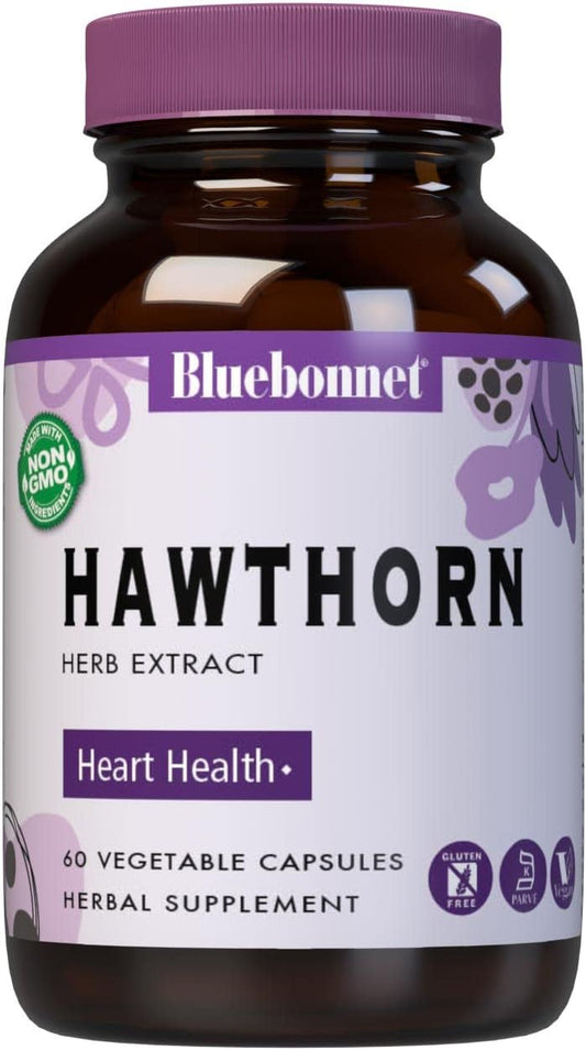 Bluebonnet Hawthorn Herb Extract Supplement, 60 Count : Health & Household