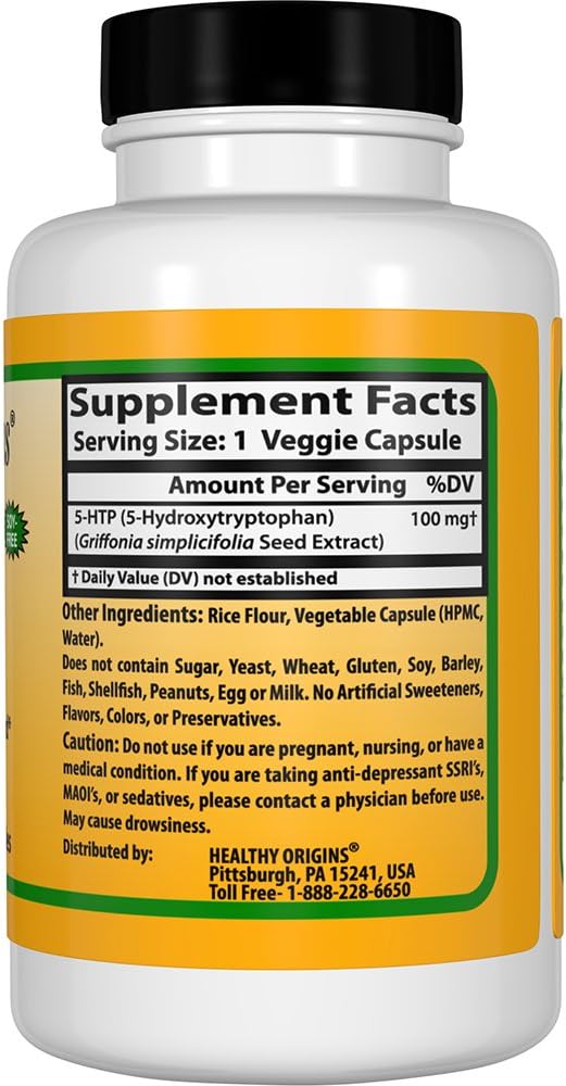 Healthy Origins 5-HTP Natural Multi Vitamins, 100 Mg, 60 Count