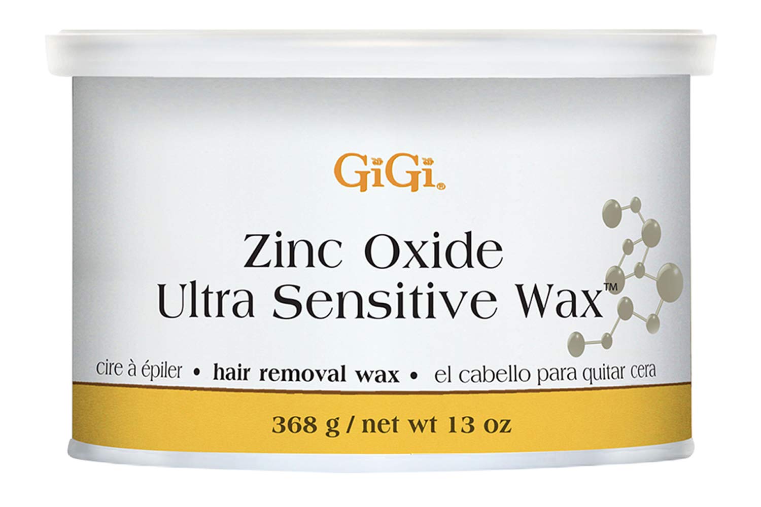GiGi Zinc Oxide Ultra Sensitive Hair Removal Wax, Gentle and on Extra-Delicate Skin, 13 oz., 1-pc