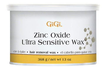 GiGi Zinc Oxide Ultra Sensitive Hair Removal Wax, Gentle and on Extra-Delicate Skin, 13 oz., 1-pc