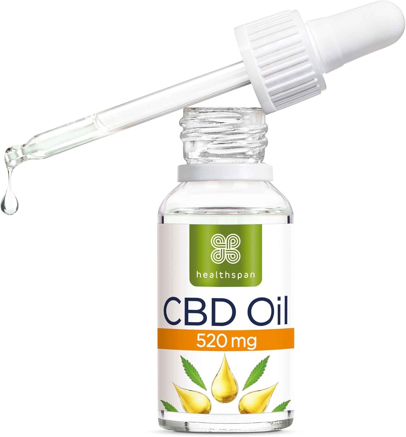 Healthspan 520Mg Cbd Oil Drops | 10Ml | Delicious Peppermint Flavour | Vegan