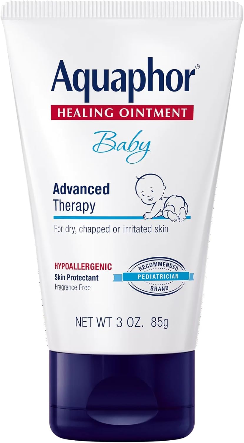 Aquaphor Baby Healing Ointment - Advanced Therapy for Chapped Cheeks and Diaper Rash, 4 Tube Pack