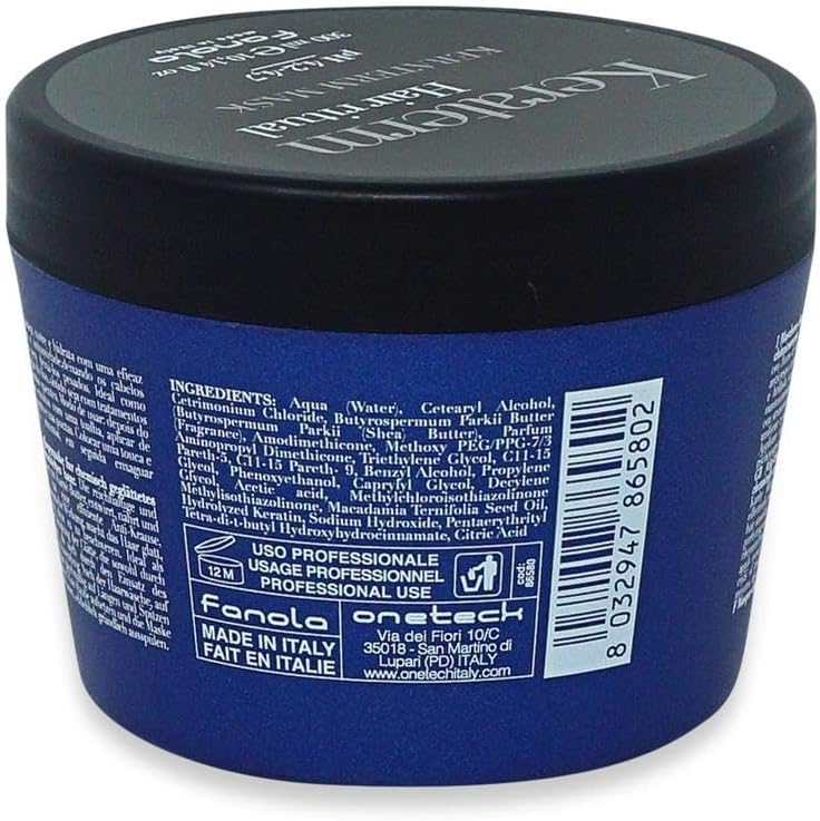 Fanola Keraterm Mask, Anti-Frizz Hair Mask Treatment To Detangle, Nourish And Hydratate For Smooth, Shiny And Silky Hair, 300