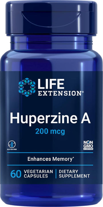 Life Extension Huperzine A 200 Mcg – Promotes Memory Health – Gluten-Free – Non-Gmo – Vegetarian – 60 Vegetarian Capsules