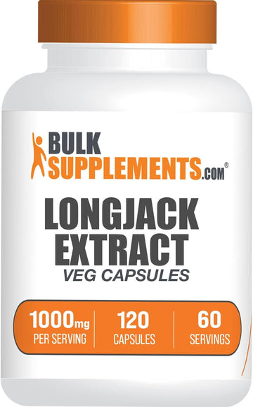 BULKSUPPLEMENTS.COM Longjack Extract Capsules - Tongkat Ali Extract, Tongkat Ali Supplement - Vegan-Friendly, 2 Capsules per Serving, 120 Veg Capsules (Pack of 1)