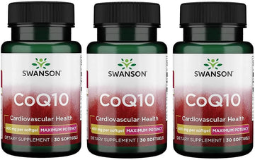 Swanson Coq10 - Helps Promote Heart Health, Energy Support, & Aids Overall Cardiovascular System Health - Helps Maintain Coenzyme Q10 Supplement - (30 Softgels, 400Mg Each) 3 Pack