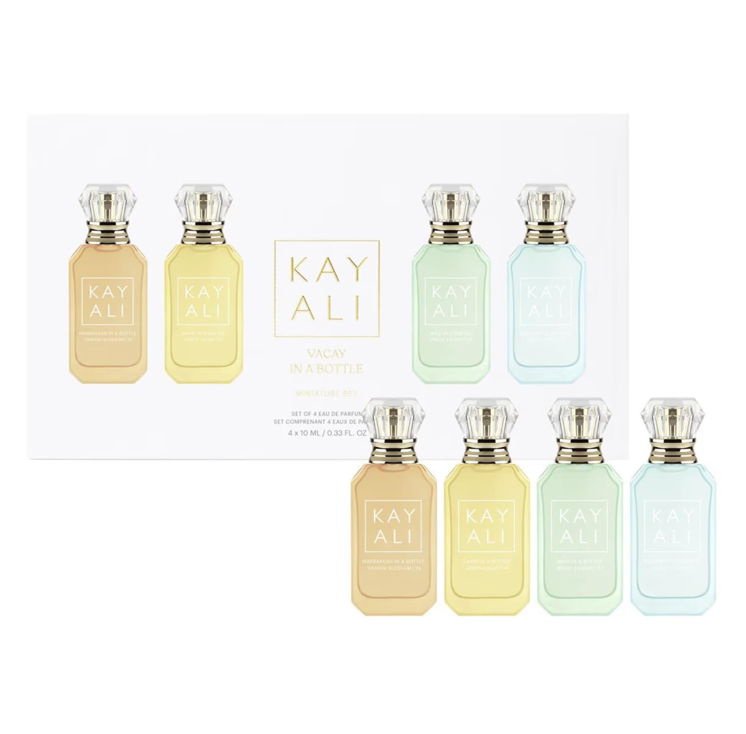 Kayali Vacation In A Bottle Mini Perfume Set - Four Deluxe Mini Scents, Clear : Beauty & Personal Care