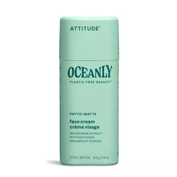 ATTITUDE Oceanly Face Cream Stick, EWG Verified, Plastic-free, Plant and Mineral-Based Ingredients, Vegan and Cruelty-free Beauty Products, PHYTO MATTE, Unscented, 0.3 Ounce