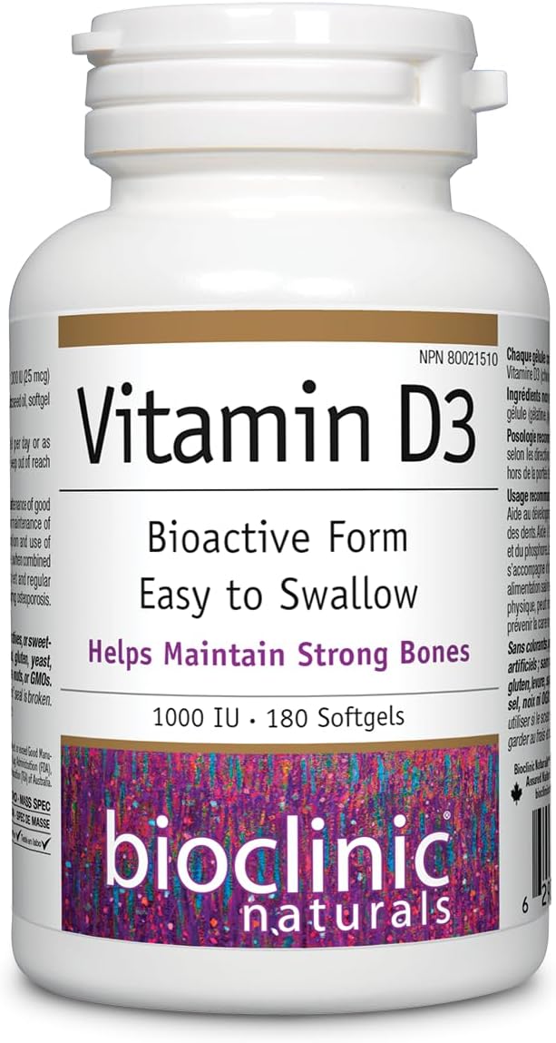 Bioclinic Naturals - Vitamin D3 1000 Iu - 180 Softgels