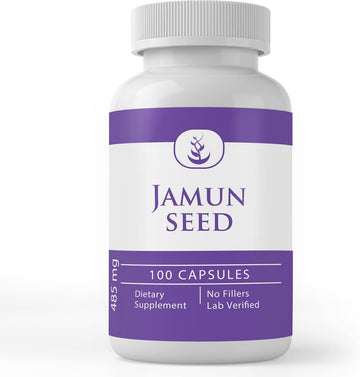 Pure Original Ingredients Jamun Seed Capsules (100 Capsules) Always Pure, No Additives Or Fillers, Lab Verified