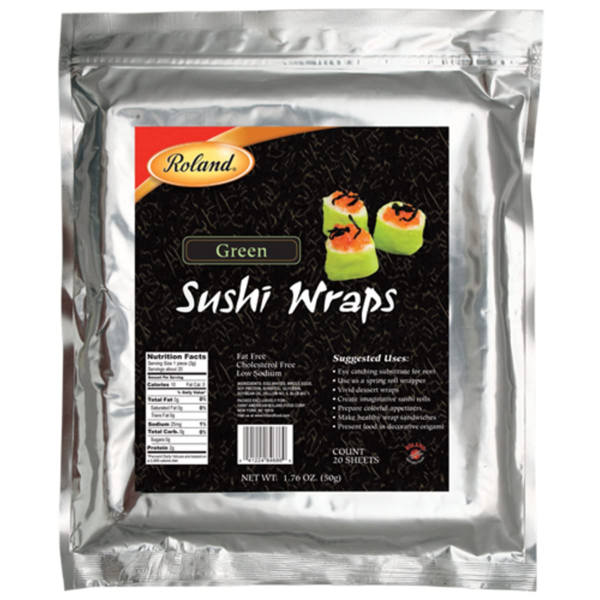 Roland Foods Green Sushi Wrap, Sourced in the USA, 20-Count Package : Musical Instruments