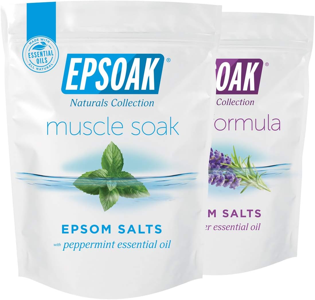 Epsoak Scented Epsom Salt Bundle - Sleep Formula 2 Lbs. & Muscle Soak 2 Lbs