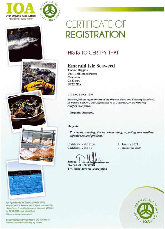 Emerald Isle Seaweed Organic Seaweed Flakes Granules Herbs, Dulse, Sweat Kelp, Kombu, Sea Spaghetti, Bladder Wrack, Salt Replacement, Flavour Enhancer (Kelp Kombu Flakes)