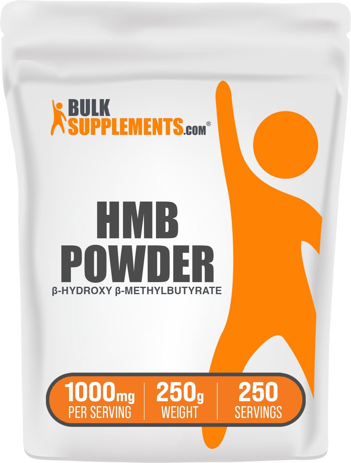 BULKSUPPLEMENTS.COM HMB Powder - as Calcium HMB, Beta-Hydroxy Beta-Methylbutyrate - HMB Powder Supplements, Gluten Free - 1000mg per Serving, 250g (8.8 oz) (Pack of 1)