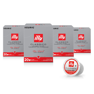 Illy Coffee K Cups - Coffee Pods For Keurig Coffee Maker – Classico Roast - Caramel, Orange Blossom & Jasmine - Mild, Flavorful & Balanced Flavor Pods Of Coffee - No Preservatives – 20 Count, 4 Pack