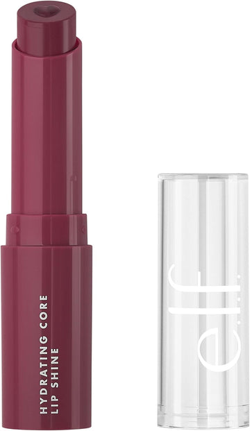 E.L.F. Hydrating Core Lip Shine, Conditioning & Nourishing Lip Balm, Sheer Colour Tinted Chapstick, Ecstatic, 0.09 Oz