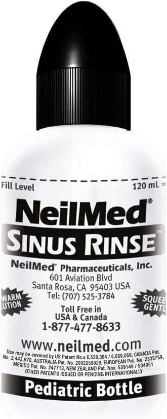 Neilmed's Sinus Rinse, Pediatric, Complete Saline Nasal Rinse Kit 60 Premixed Packets : Health & Household