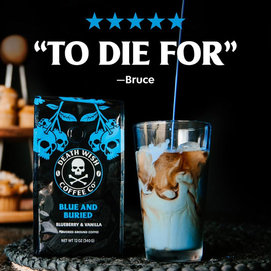 Death Wish Coffee Co. Blue And Buried, Fair Trade, Ground Blueberry Coffee, 12 Oz