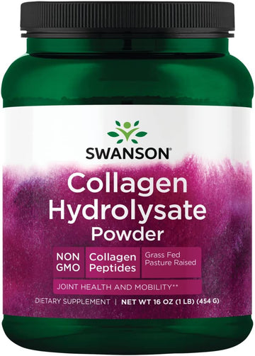 Swanson High Plains Collagen Hydrolysate Powder - Collagen Peptides Powder Supporting Hair, Skin, Nails, and Joint Health - Bioavailable Proteins Promoting Bone, Tissue, and Cartilage Support - (1 lb)